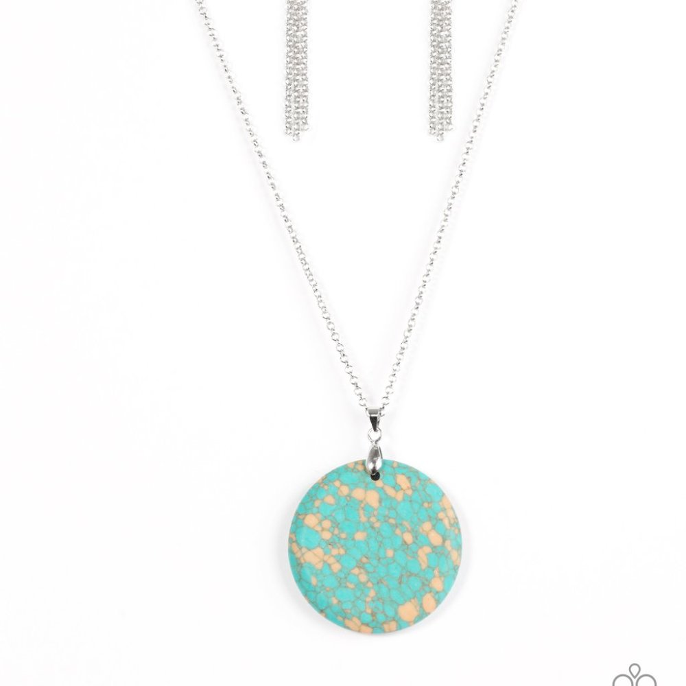 Turquoise Stone Paparazzi Long Pendant Necklace
